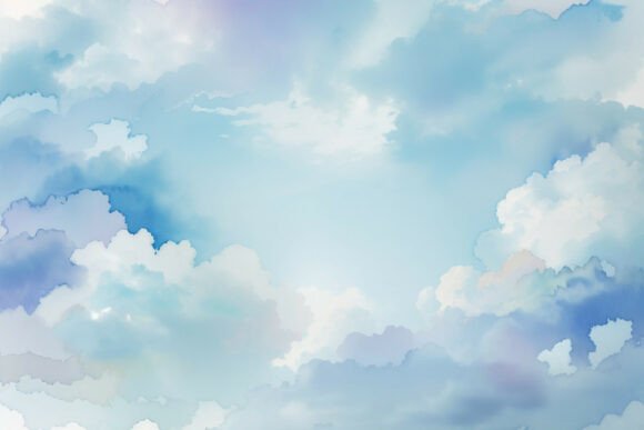 Download Sky Blue Watercolor Digital Paper - Sky Collection
