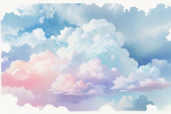 Download Sky Blue Watercolor Digital Paper - Sky Collection