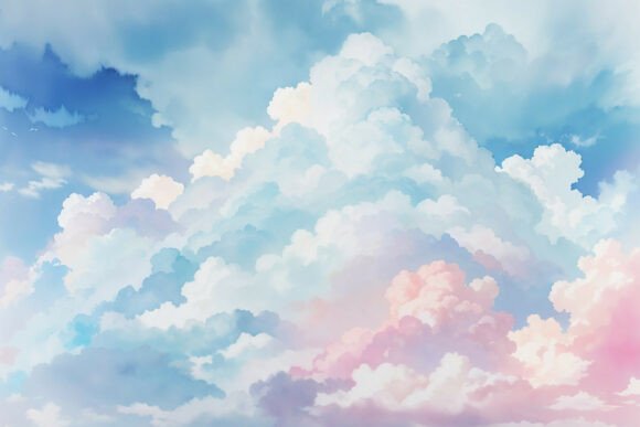 Download Sky Blue Watercolor Digital Paper - Sky Collection