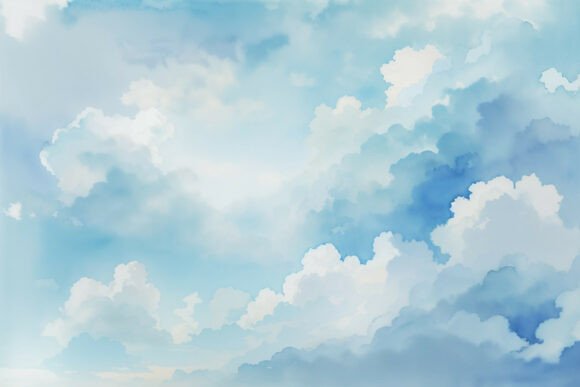 Download Sky Blue Watercolor Digital Paper - Sky Collection