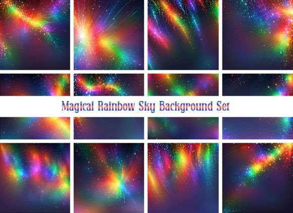 Download Magical Rainbow Sky Background Set - Sky Collection