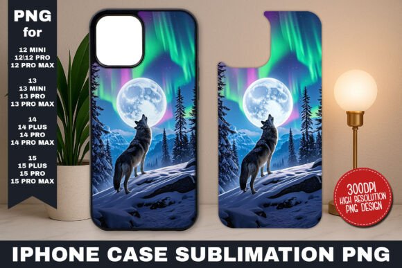 Download Snow Wolf with Glowing Sky Iphone Case - Sky Collection