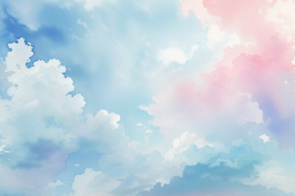Download Sky Blue Watercolor Digital Paper - Sky Collection