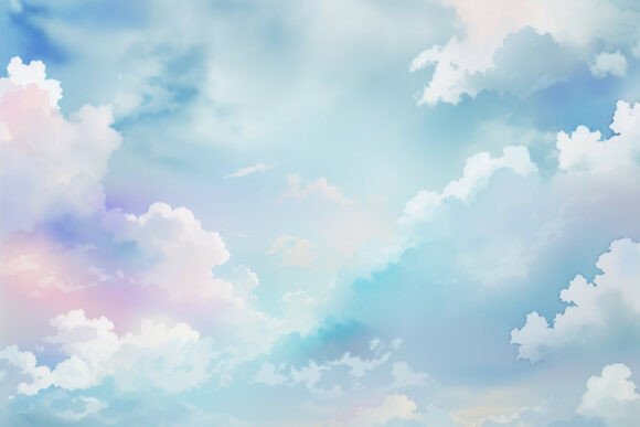 Download Sky Blue Watercolor Digital Paper - Sky Collection