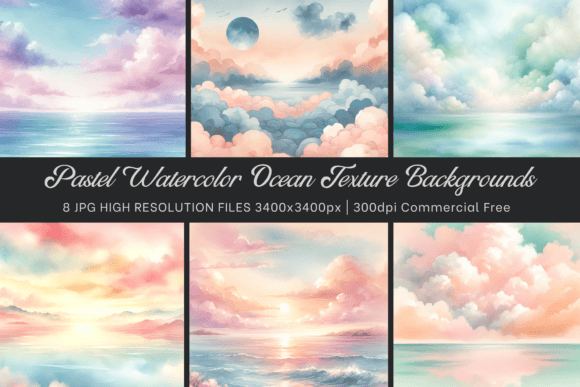 Download Watercolor Ocean Sky Texture Background - Sky Collection