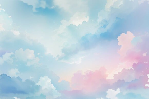 Download Sky Blue Watercolor Digital Paper - Sky Collection