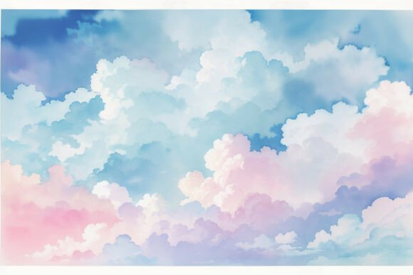 Download Sky Blue Watercolor Digital Paper - Sky Collection