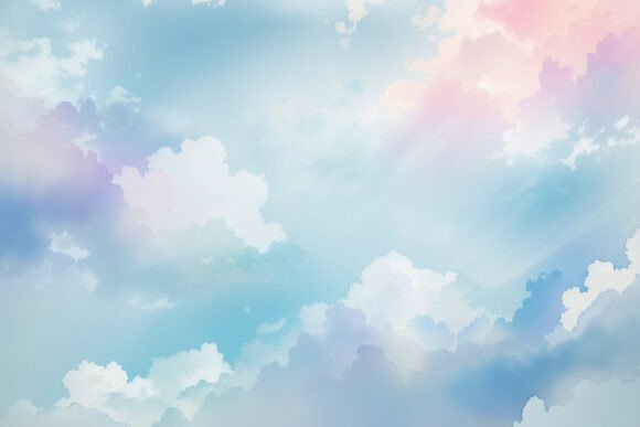 Download Sky Blue Watercolor Digital Paper - Sky Collection