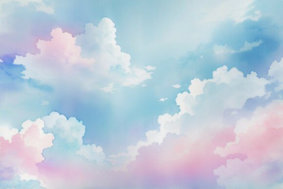 Download Sky Blue Watercolor Digital Paper - Sky Collection