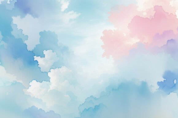 Download Sky Blue Watercolor Digital Paper - Sky Collection