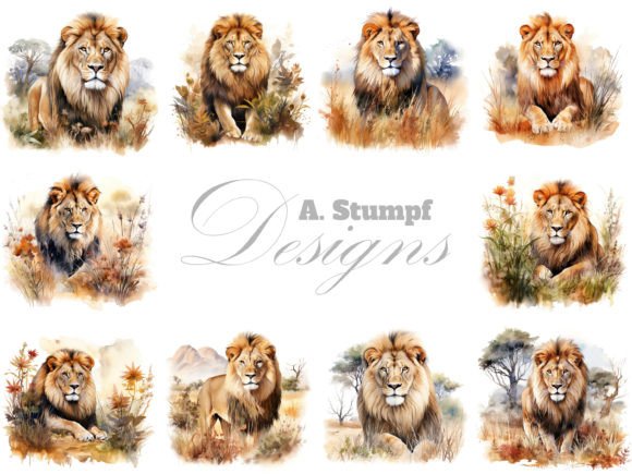 Download Lion Clipart Watercolor Animal Bundle - Premium Resources