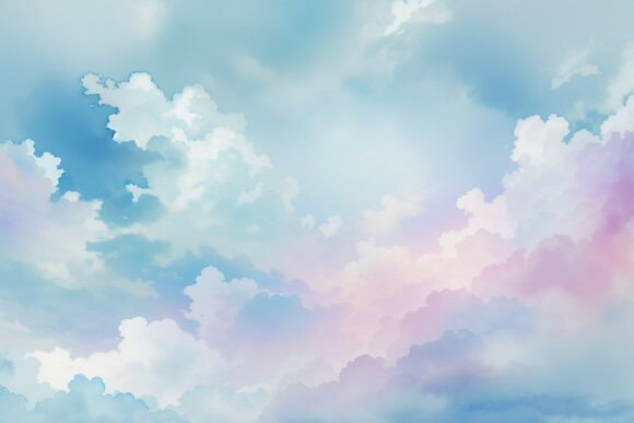 Download Sky Blue Watercolor Digital Paper - Sky Collection