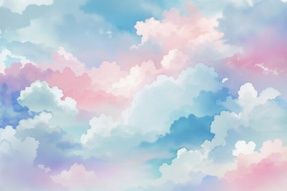 Download Sky Blue Watercolor Digital Paper - Sky Collection