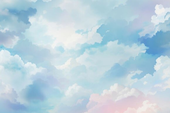 Download Sky Blue Watercolor Digital Paper - Sky Collection