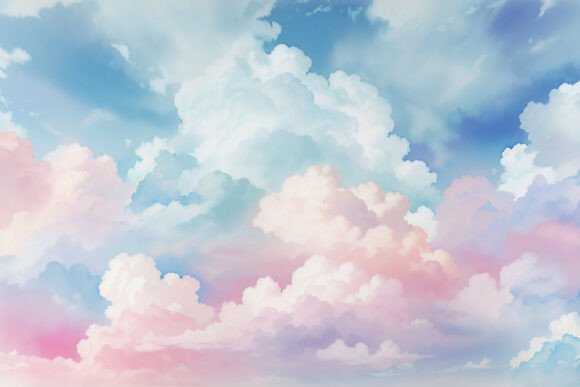 Download Sky Blue Watercolor Digital Paper - Sky Collection